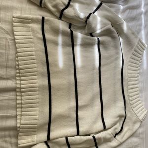 white with black stripes sweater